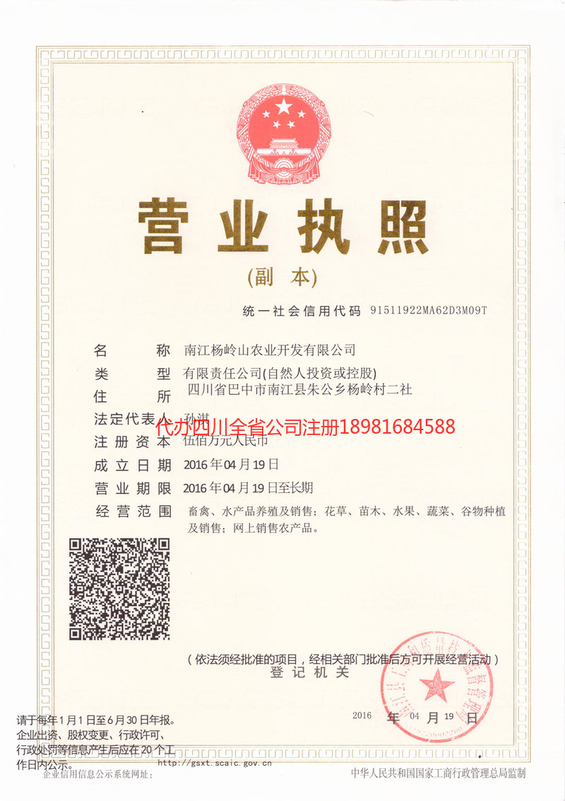 集安集安杨岭山农业开发有限公司